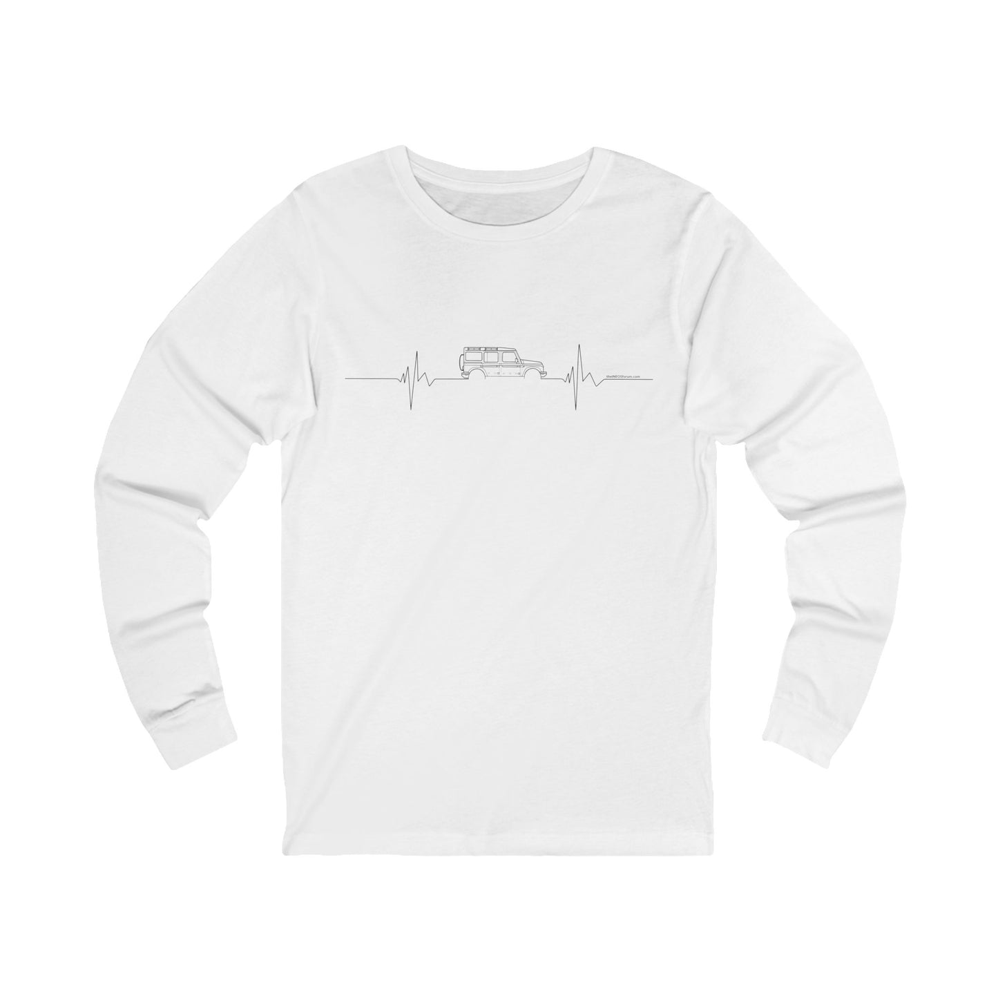 White Grenadier Pulse long sleeve tee with heartbeat style graphic